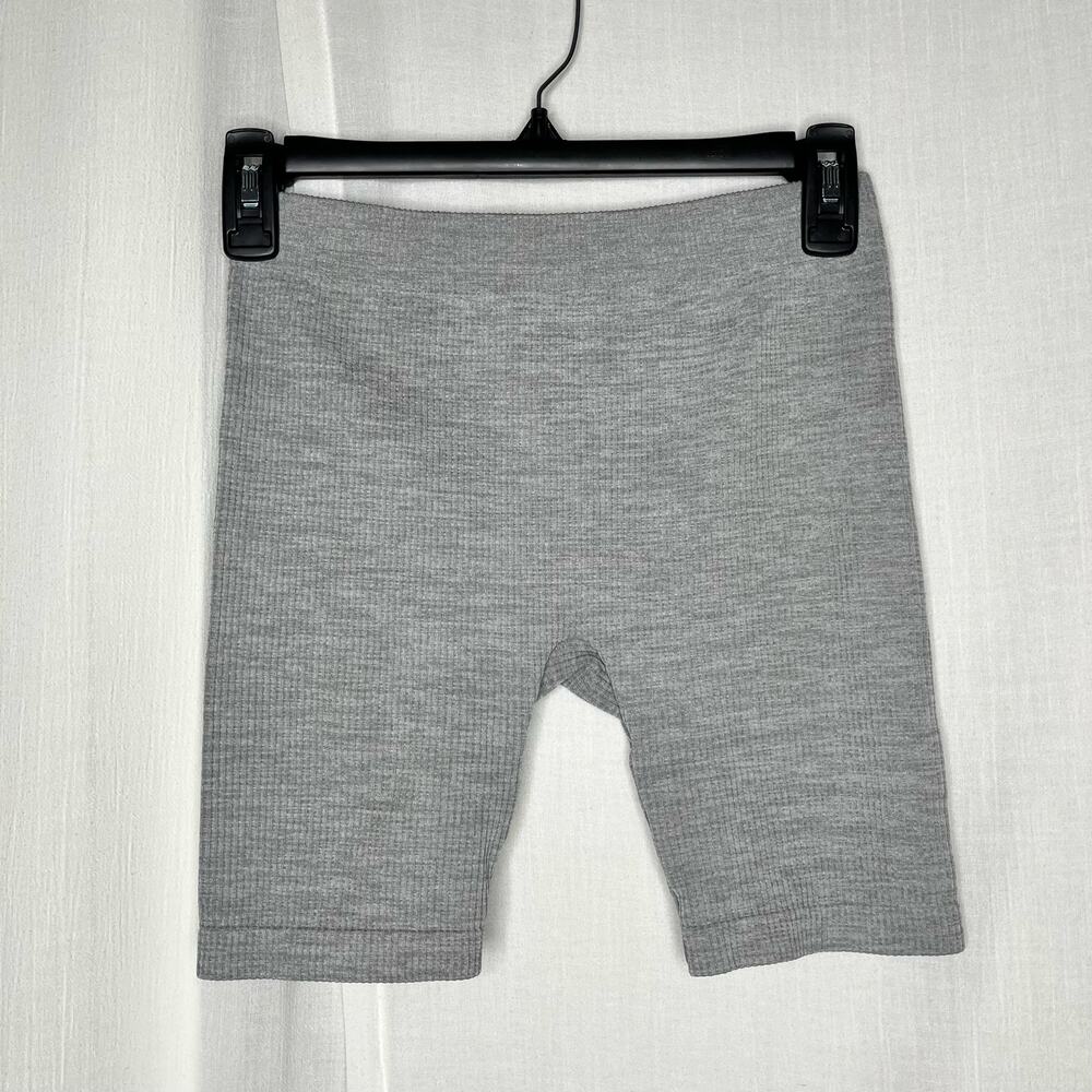 Sorella Grey Waffle Knit Biker Shorts Small / Medium